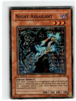 Yu-Gi-Oh! Night Assailant Common AST-080 Heavily Played 1st Edition - Image 1