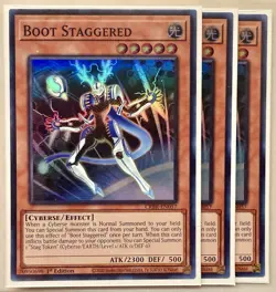 Yugioh! 3x Boot Staggered CRBR-EN057 Super Rare 1st Ed NM - Image 1