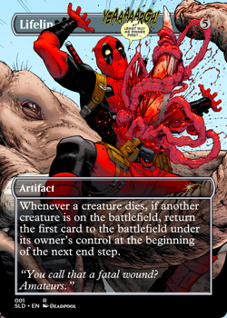 Lifeline - Deadpool Foil Custom sticker MTG Marvel - Image 1