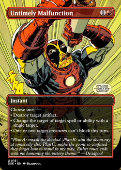 Untimely Malfunction - Deadpool Foil Custom sticker MTG Marvel Commander - Image 1