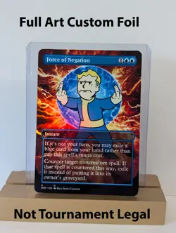 Force of Negation Foil Custom Fallout Altered Art sticker on bulk MTG Commander - Image 1