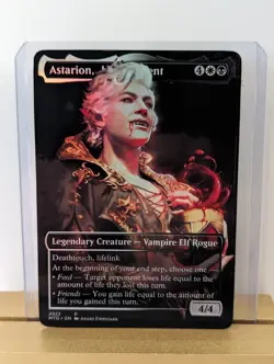 Astarion, the Decadent Custom Foil Sticker on bulk MTG BG3 D&D Commander v4 - Image 1