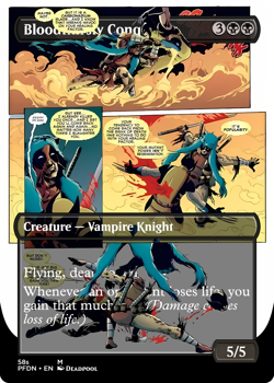 Bloodthirsty Conqueror Deadpool Foil Custom sticker MTG Marvel - Image 1