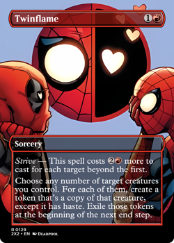 TwinFlame Deadpool Foil Custom sticker on bulk MTG Commander Marvel - Image 1