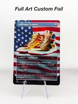 Lightning Greaves Trump Maga Sneakers Foil Custom sticker on bulk MTG Commander - Image 1