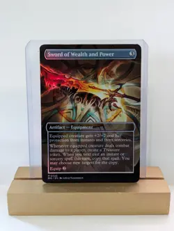 Sword of Wealth and Power Foil Custom sticker on bulk MTG Commander - Image 1