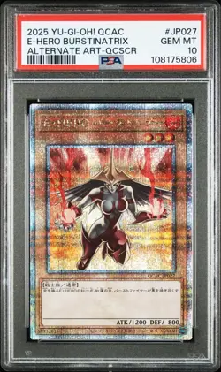 Yu-Gi-Oh PSA10 Elemental HERO Burstinatrix QCAC-JP027 25th Secret Japanese - Image 1