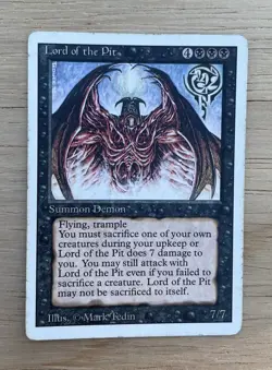 VINTAGE 1994 MTG Magic The Gathering Revised 3rd LORD OF THE PIT Summon Demon - Image 1