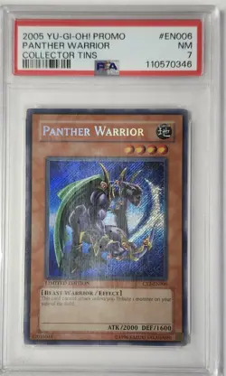 2005 Yugioh Promo Panther Warrior Collector Tins #EN006 PSA 7 - Image 1