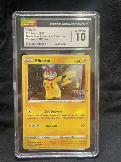 CGC 10 GEM MINT Pikachu SWSH234 Black Star Promo Cosmo Holo Pokemon Card - Image 1