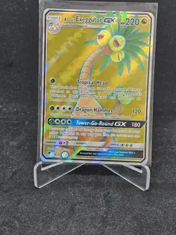 Pokemon Card Alolan Exeggutor GX 107/111 Sun & Moon-Crimson Invasion Ultra Rare - Image 1