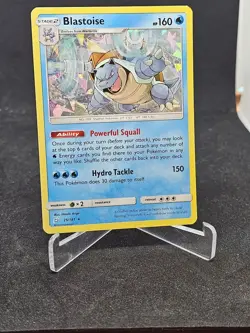 Pokemon Card Blastoise 25/181 Sun & Moon-Team Up Shattered Holo Rare - Image 1