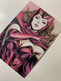 Scarlet Witch Wanda Avenger Sexy Goddess Anime Doujin Sketch Art Card Girl Waifu - Image 3