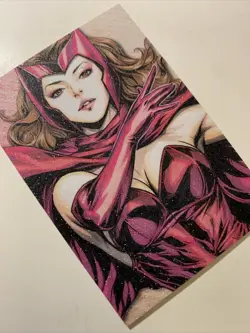 Scarlet Witch Wanda Avenger Sexy Goddess Anime Doujin Sketch Art Card Girl Waifu - Image 4