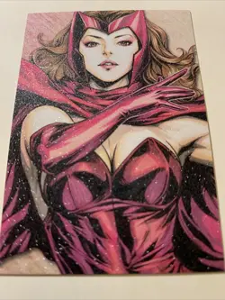 Scarlet Witch Wanda Avenger Sexy Goddess Anime Doujin Sketch Art Card Girl Waifu - Image 5