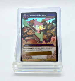 World Of Warcraft TCG Foam Sword Rack Loot Card Unscratched Rare - Image 1