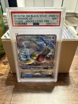 PSA 9 2019 Pokemon S&M Hidden Fates 16/68 Gyarados GX Pokemon Card - IN HAND/FS - Image 1