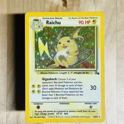 Vintage 1999 Raichu 14/62 Fossil Holo Rare LP English Pokemon TCG WOTC Card - Image 2