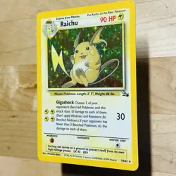 Vintage 1999 Raichu 14/62 Fossil Holo Rare LP English Pokemon TCG WOTC Card - Image 4