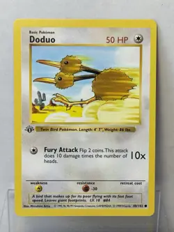 1st Ed Shadowless DODUO 48/102 Base Set Pokemon Card NM-MT - 1999 WOTC - Image 1