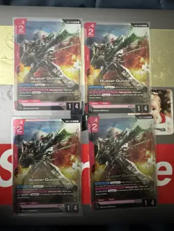 GUNDAM TCG CARD GAME BUSTER GUNDAM GD01-046 LR HOLO ENGLISH NEWTYPE RISING x4 - Image 1