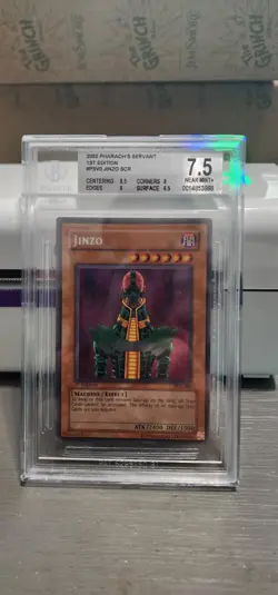 Beckett 7.5 Near Mint+ 2002 Jinzo Secrete Rare 1st Edition Yugioh Card #PSV-000 - Image 1