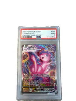 PSA 9 MINT Mew Vmax 269/264 Fusion Strike Alt Art 2021 Pokemon Card Secret Rare - Image 1