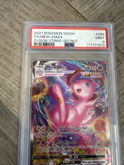 PSA 9 MINT Mew Vmax 269/264 Fusion Strike Alt Art 2021 Pokemon Card Secret Rare - Image 2