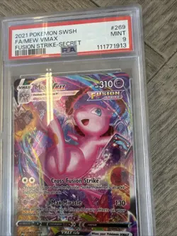 PSA 9 MINT Mew Vmax 269/264 Fusion Strike Alt Art 2021 Pokemon Card Secret Rare - Image 3