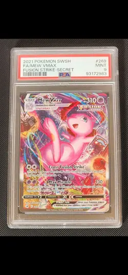 PSA 9 MINT Mew Vmax 269/264 Fusion Strike Alt Art 2021 Pokemon Card Secret Rare - Image 1