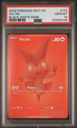 2025 POKEMON ENGLISH WHITE FLARE 172 VICTINI - POP 2 - GEM MINT PSA 10 - Image 1