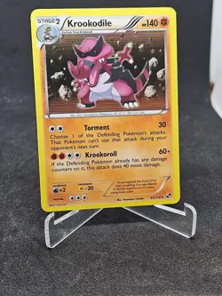 Pokemon Card Krookodile 65/114 Black & White Holo Rare - Image 1