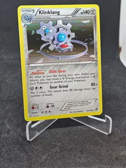 Pokemon Card Klinklang 76/114 Black & White Holo Rare - Image 1