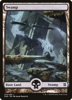 Lot of 20x Swamp #274 - ZNR Zendikar Rising - MTG Magic FULL ART Land NM - Image 1