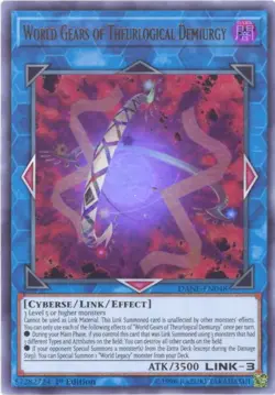 Yu-Gi-Oh Card - DANE-EN048 - WORLD GEARS OF THEURLOGICAL DEMIURGY (ultra rare) - Image 1
