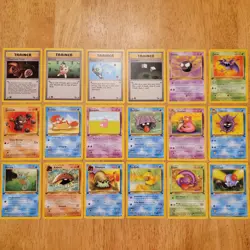 Pokemon TCG 1st Edition Fossil Lot Non-Holo 18 Cards Total Vintage 1999 - Image 1