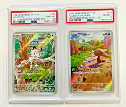 PSA 10 Meowth 192/SV-P Paldean Wooper 193/SV-P AR Set Deck Pokemon Card Japanese - Image 1