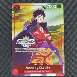 One Piece Card Game TCG - Monkey D. Luffy (P-001) FOILED Regionals Alternate Art - Image 1