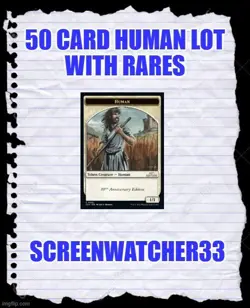 50 Card Human Collection lot Magic MTG w/ Rares + bonus Rares! - Image 1