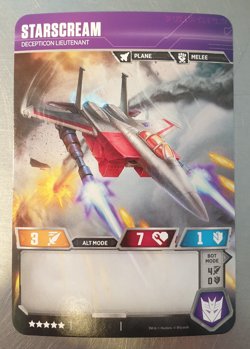 Transformers LARGE Trading Card Game Starscream RT T03/T04 Decepticon Lieutenant - Image 2