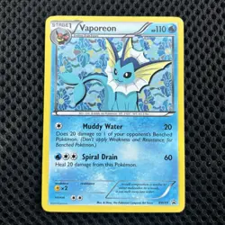 VAPOREON Black Star Promo POKEMON Holo Foil 2013 Trading Card BW89 - Image 1