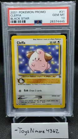 PSA 10 Gem Mint 2001 Cleffa Black Pokemon Star Promo #31 - Image 1