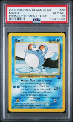 2000 Pokemon Black Star Promo Marill Pokemon League #29 PSA 10 GEM MINT - Image 1