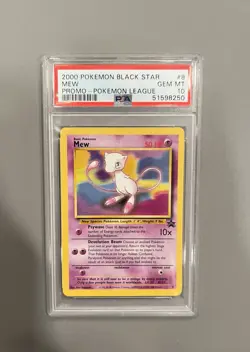 Pokemon Black Star Mew Promo-Pokemon League #8 2000 PSA 10 Gem - Image 1