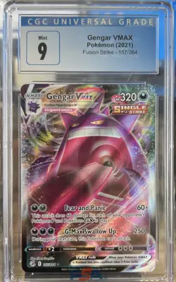 2021 POKEMON CGC 9 MINT SWSH Fusion Strike Gengar VMAX 157/264 - Image 1