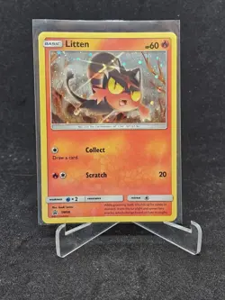 Pokemon Card Litten SM08 Sun & Moon-Black Star Promo - Image 1