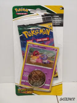 *NEW* Pokemon Evolving Skies CheckLane Blister pack Slowpoke Promo SWSH126 #C - Image 1