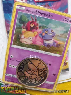 *NEW* Pokemon Evolving Skies CheckLane Blister pack Slowpoke Promo SWSH126 #C - Image 2