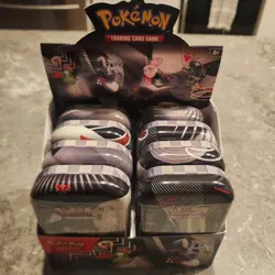 Pokemon TCG Black Bolt White Flare Mini Tins in Display Box Unova NEW x8 - Image 1
