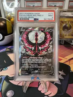 Alt Art Galarian Zapdos V, Moltres V, Articuno V Chilling Reign Pokemon PSA 9 - Image 2